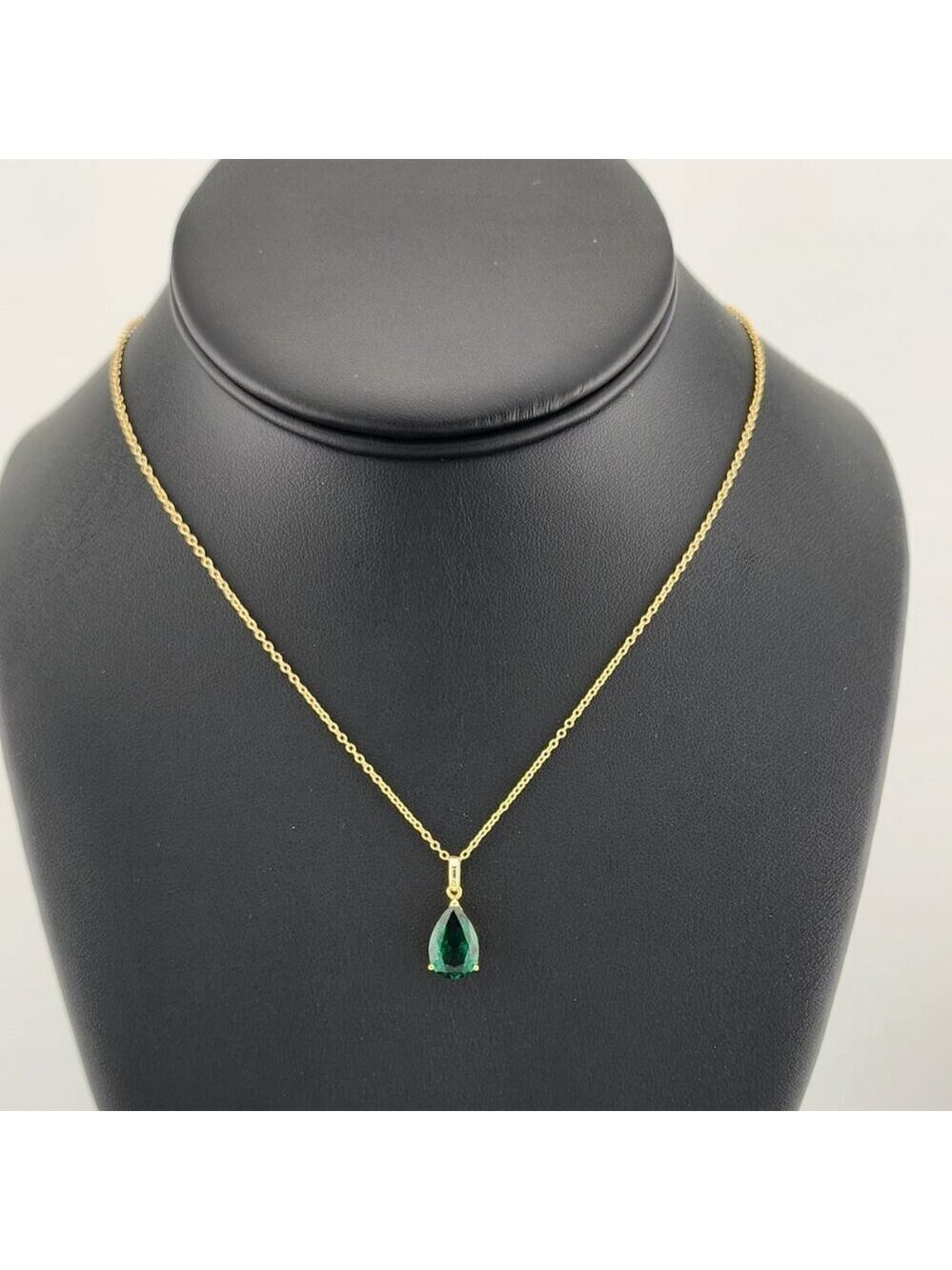 Sterling Silver 925 Green Gemstone Pendant Necklace – Dainty, Elegant, New